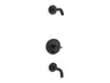 Kohler K-T14421-3L Purist Rite-Temp bath and shower trim kit with push-button diverter and cross handle, without showerhead