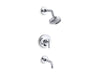 Kohler K-T14421-4 Purist Rite-Temp bath and shower trim kit with push-button diverter and lever handle, 2.5 gpm