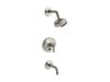 Kohler K-T14421-4 Purist Rite-Temp bath and shower trim kit with push-button diverter and lever handle, 2.5 gpm