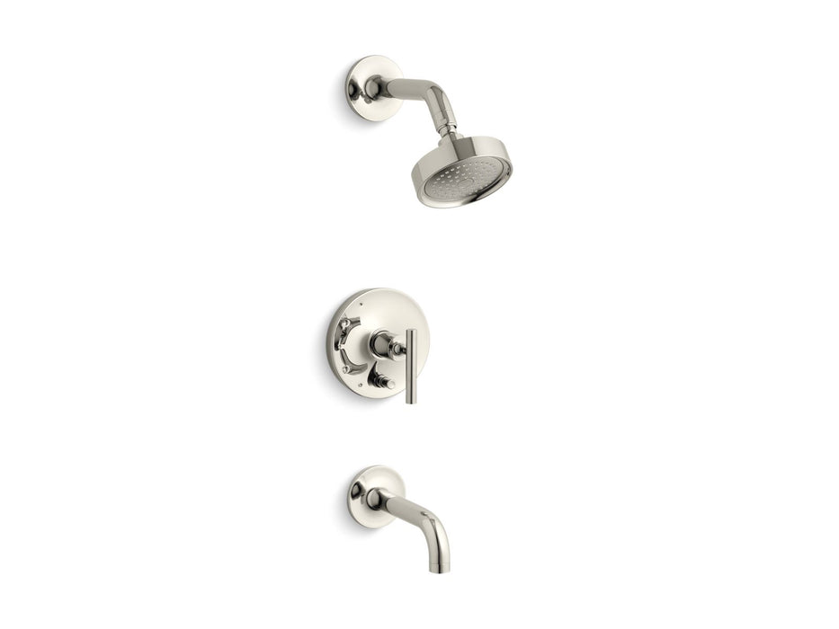 Kohler K-T14421-4 Purist Rite-Temp bath and shower trim kit with push-button diverter and lever handle, 2.5 gpm