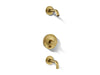 KOHLER K-T14421-3L Purist Rite-Temp bath and shower trim kit with push-button diverter and cross handle, without showerh