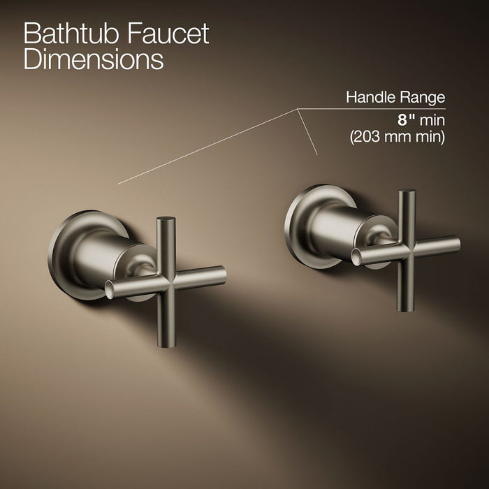 Kohler K-T14429-3 Purist Deck- or wall-mount bath faucet handle trim with cross design
