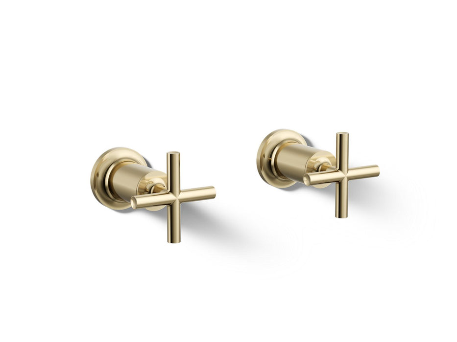 KOHLER K-T14429-3 Purist Deck- or wall-mount bath faucet handle trim with cross design, vibrant french gold