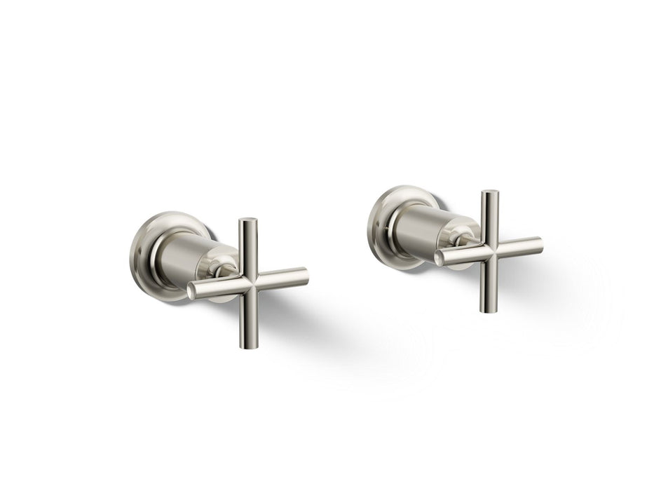 KOHLER K-T14429-3 Purist Deck- or wall-mount bath faucet handle trim with cross design, vibrant polished nickel