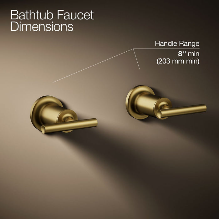 KOHLER K-T14429-4 Purist Deck- or wall-mount bath faucet handle trim with lever design