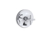 Kohler K-T14501-3 Purist Rite-Temp valve trim with push-button diverter and cross handle
