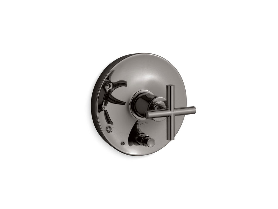 Kohler K-T14501-3 Purist Rite-Temp valve trim with push-button diverter and cross handle