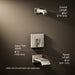 3/4 view of product with dimensions