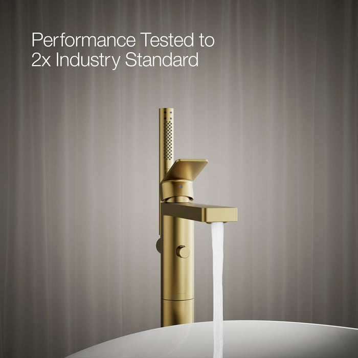 KOHLER K-T23492-4 Parallel Floor-mount bath filler trim with handshower
