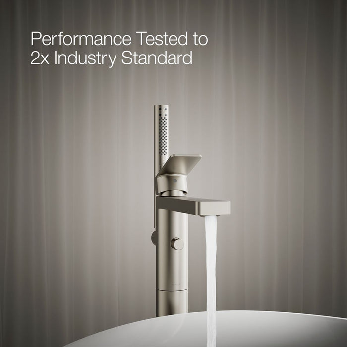 Kohler K-T23492-4 Parallel Floor-mount bath filler trim with handshower