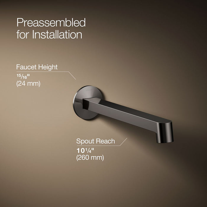 Kohler K-T23889 Components Wall-mount bathroom sink faucet spout with Row design, 1.2 gpm