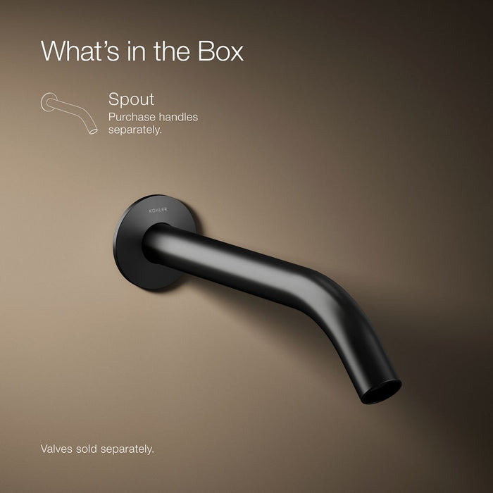 KOHLER K-T23890 Components Wall-mount bathroom sink faucet spout with Tube design, 1.2 gpm