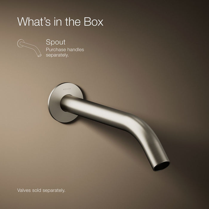KOHLER K-T23890 Components Wall-mount bathroom sink faucet spout with Tube design, 1.2 gpm