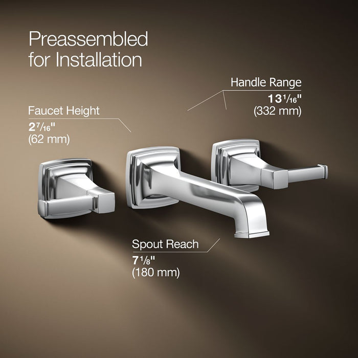 KOHLER K-T26432-4 Riff Wall-mount bathroom sink faucet trim, 1.2 gpm
