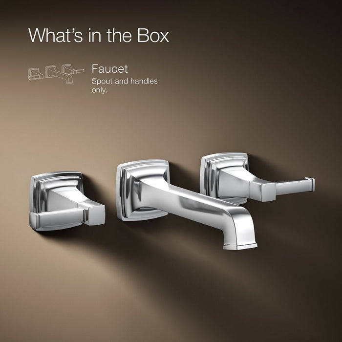 KOHLER K-T26432-4 Riff Wall-mount bathroom sink faucet trim, 1.2 gpm