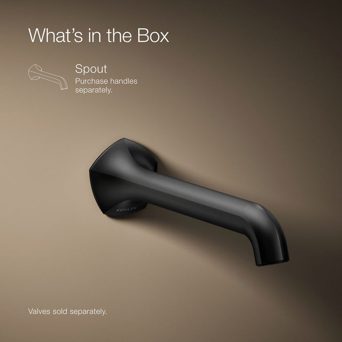KOHLER K-T27011-ND Occasion Wall-mount bathroom sink faucet spout with Straight design, 1.2 gpm