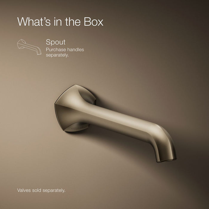 KOHLER K-T27011-ND Occasion Wall-mount bathroom sink faucet spout with Straight design, 1.2 gpm