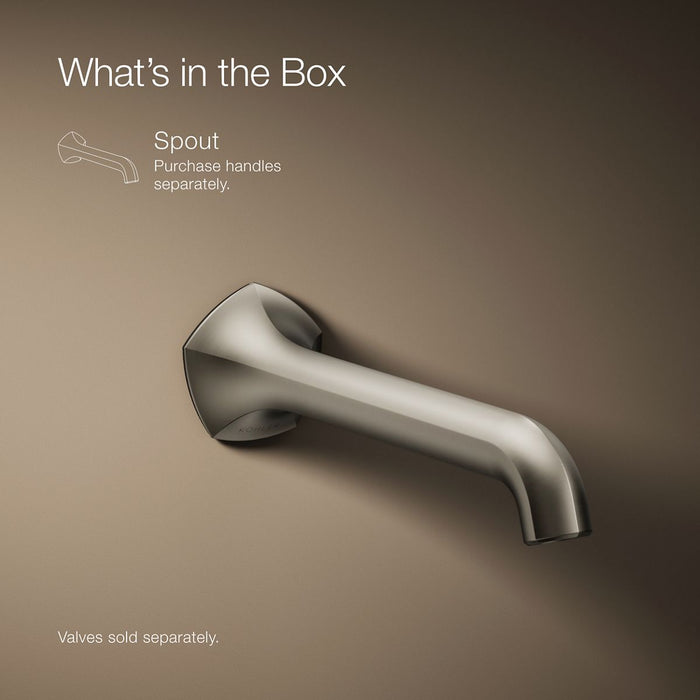 Kohler K-T27011-ND Occasion Wall-mount bathroom sink faucet spout with Straight design, 1.2 gpm