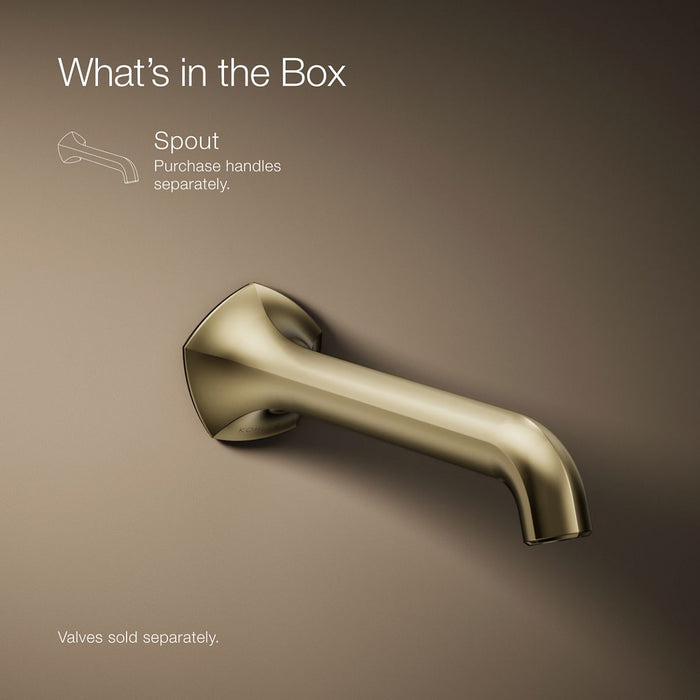 KOHLER K-T27011-ND Occasion Wall-mount bathroom sink faucet spout with Straight design, 1.2 gpm