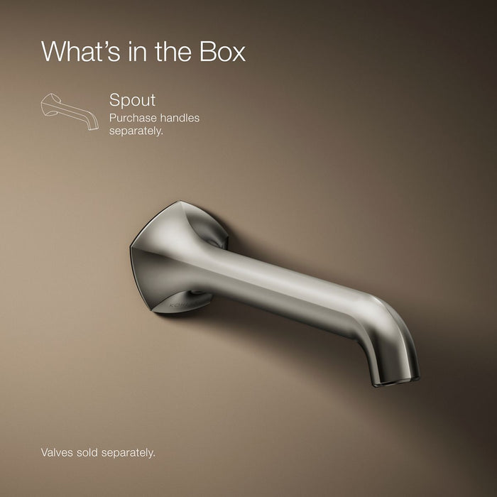 KOHLER K-T27011-ND Occasion Wall-mount bathroom sink faucet spout with Straight design, 1.2 gpm
