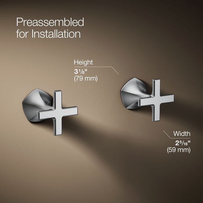 KOHLER K-T27013-3 Occasion Wall-mount bathroom sink faucet Cross handle trim, 1.2 gpm