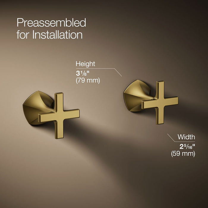 Kohler K-T27013-3 Occasion Wall-mount bathroom sink faucet Cross handle trim, 1.2 gpm