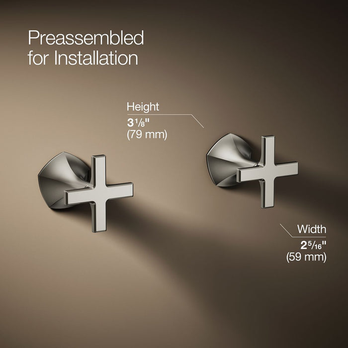 KOHLER K-T27013-3 Occasion Wall-mount bathroom sink faucet Cross handle trim, 1.2 gpm