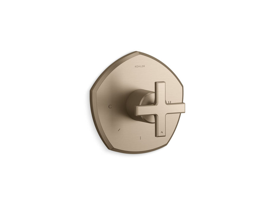 Kohler K-T27040-3 Occasion MasterShower temperature control valve trim with cross handle