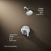 3/4 view of product with dimensions