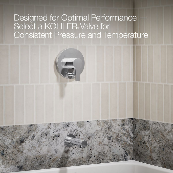 KOHLER K-T35327-4H Elate Rite-Temp bath and shower trim kit with push-button diverter, 1.5 gpm