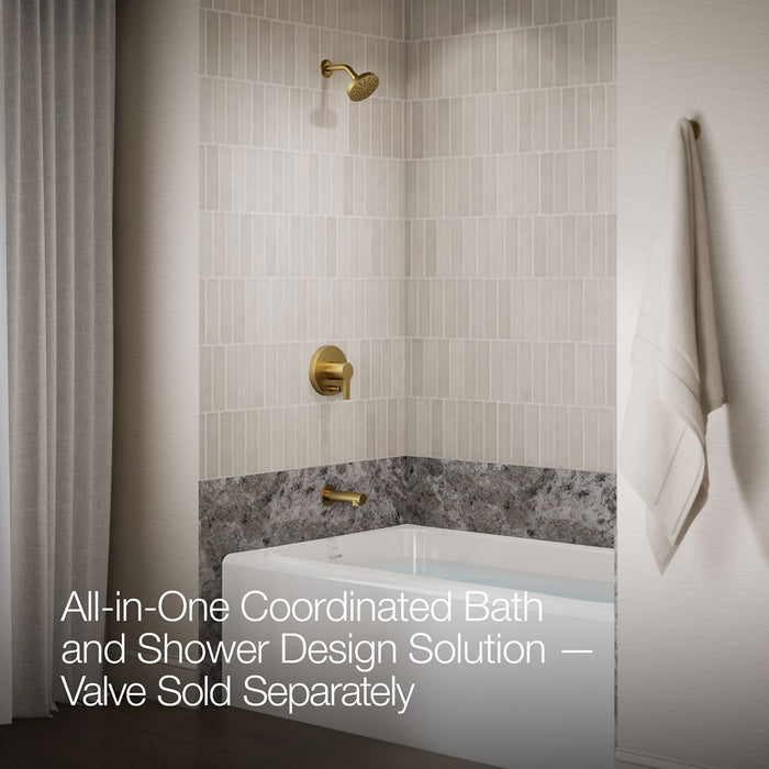 KOHLER K-T35327-4H Elate Rite-Temp bath and shower trim kit with push-button diverter, 1.5 gpm