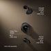 3/4 view of product with dimensions