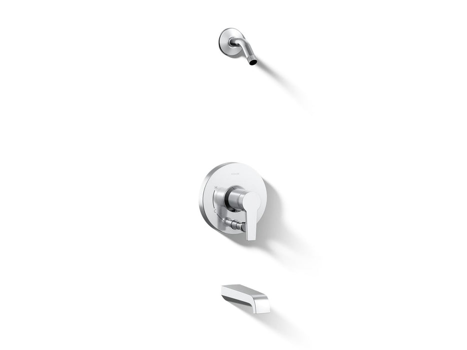Kohler K-T49979-4L Pitch Rite-Temp bath and shower trim kit with push-button diverter, without showerhead