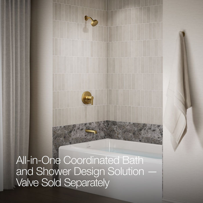 KOHLER K-T49980-4Y Pitch Rite-Temp bath and shower trim kit with push-button diverter and lever handle, 2.5 gpm