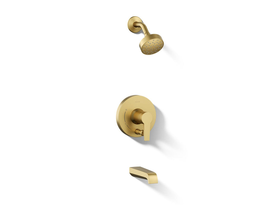 KOHLER K-T49980-4G Pitch Rite-Temp bath and shower trim kit with push-button diverter, 1.75 gpm