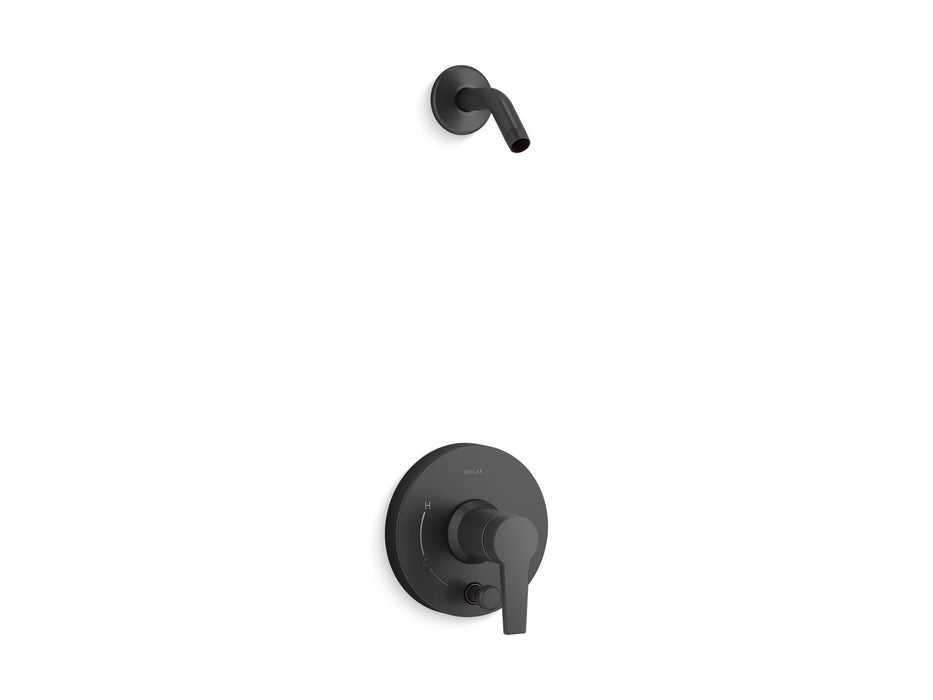 Kohler K-T49989-4L Pitch Rite-Temp shower trim kit with push-button diverter, less showerhead