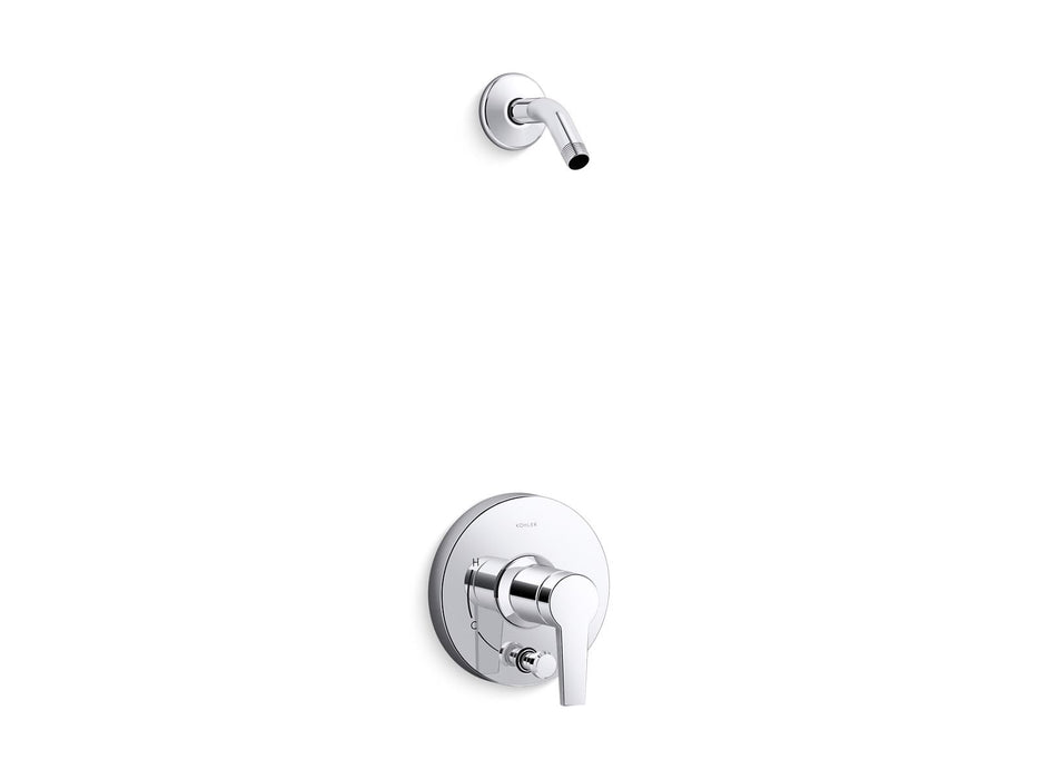 Kohler K-T49989-4L Pitch Rite-Temp shower trim kit with push-button diverter, less showerhead