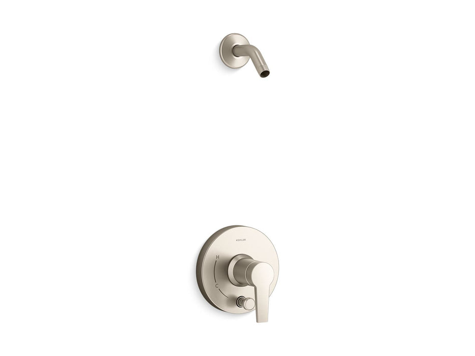 Kohler K-T49989-4L Pitch Rite-Temp shower trim kit with push-button diverter, less showerhead