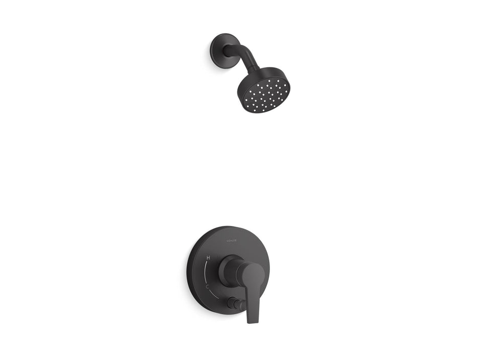 KOHLER K-T49990-4Y Pitch Rite-Temp shower trim kit with push-button diverter, 2.5 gpm