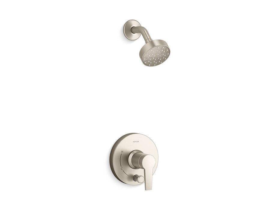 KOHLER K-T49990-4Y Pitch Rite-Temp shower trim kit with push-button diverter, 2.5 gpm