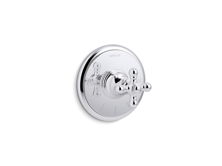 Kohler K-T72769-3 Artifacts MasterShower temperature control valve trim with cross handle