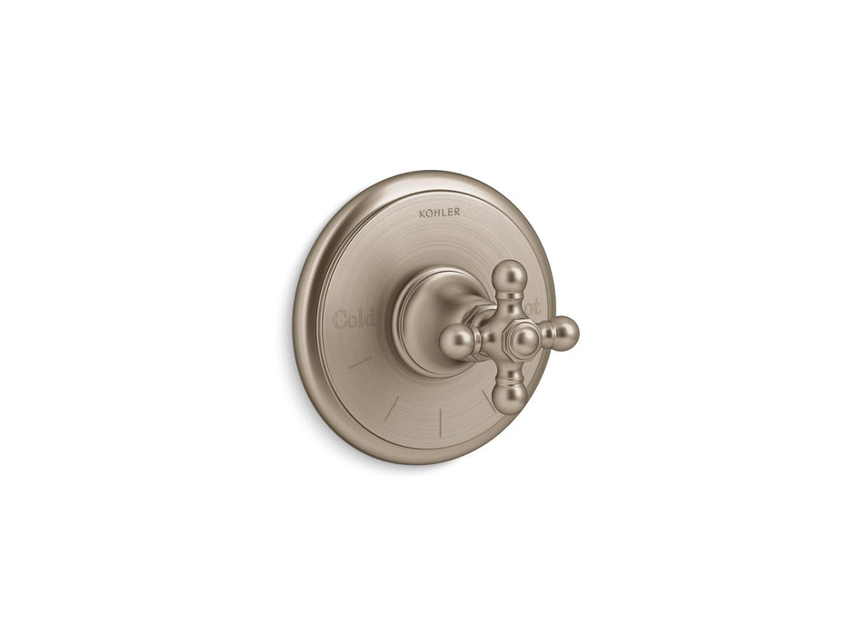 Kohler K-T72769-3 Artifacts MasterShower temperature control valve trim with cross handle