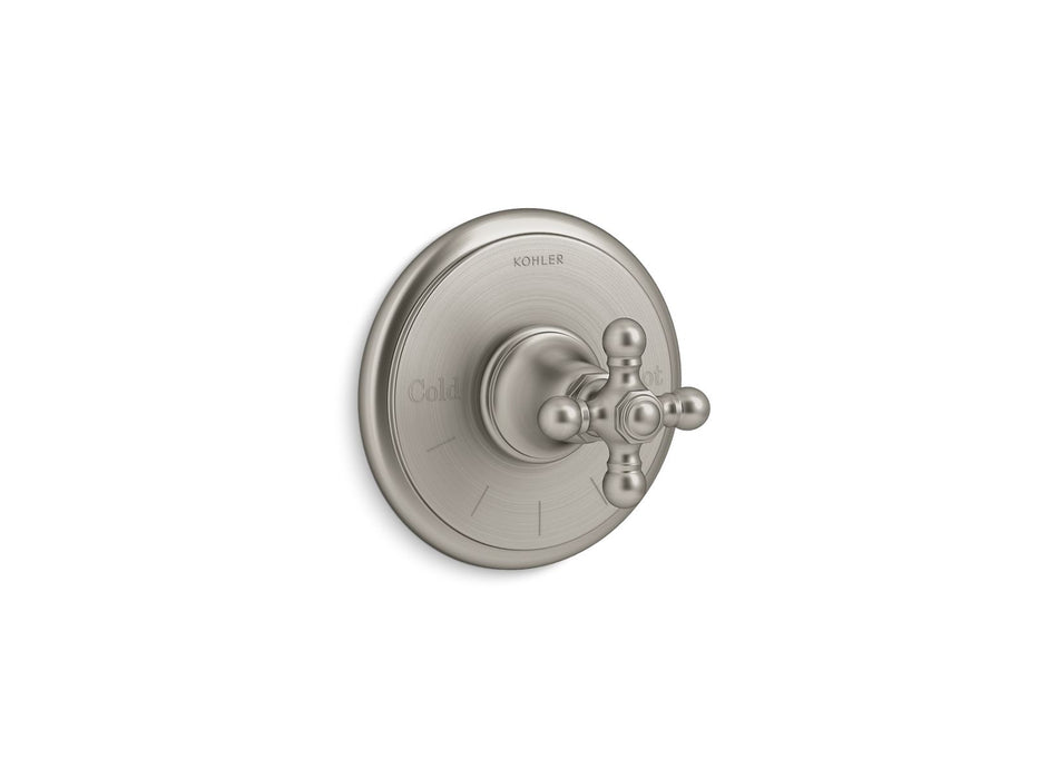 Kohler K-T72769-3 Artifacts MasterShower temperature control valve trim with cross handle