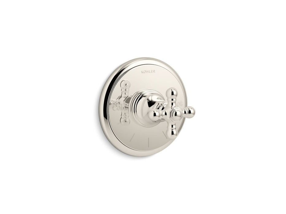 Kohler K-T72769-3 Artifacts MasterShower temperature control valve trim with cross handle