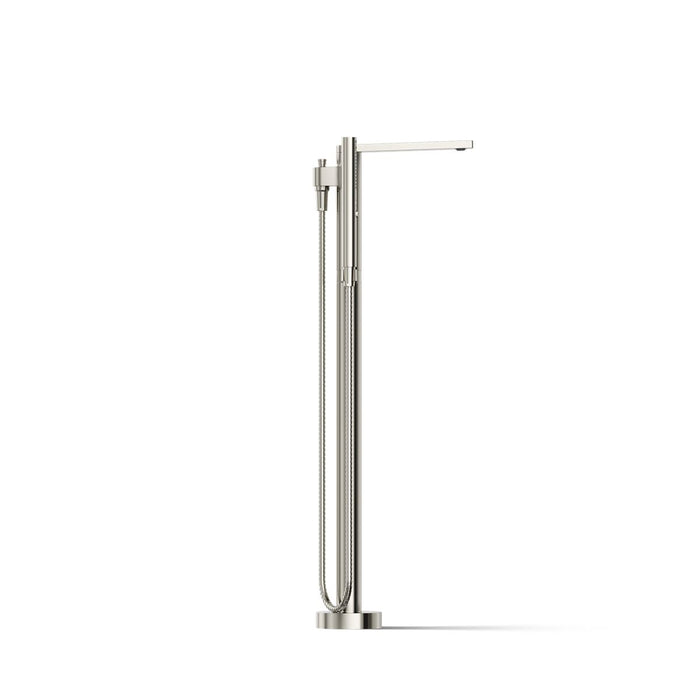 KOHLER K-T73087-4 Composed Floor-mount bath filler trim with handshower, vibrant polished nickel - view 4