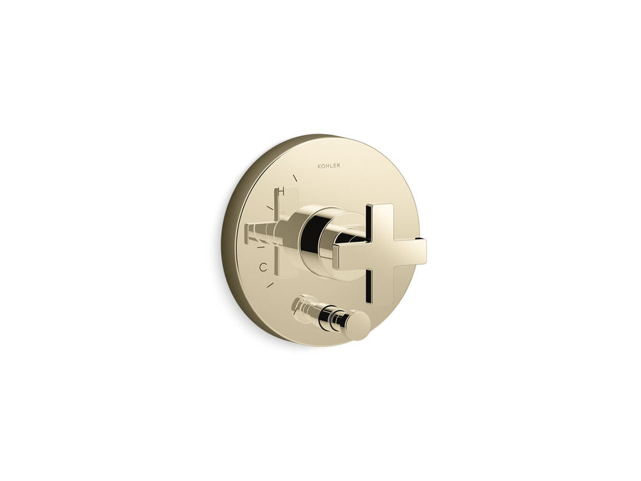 Kohler K-T73117-3 Composed Rite-Temp valve trim with push-button diverter and cross handle