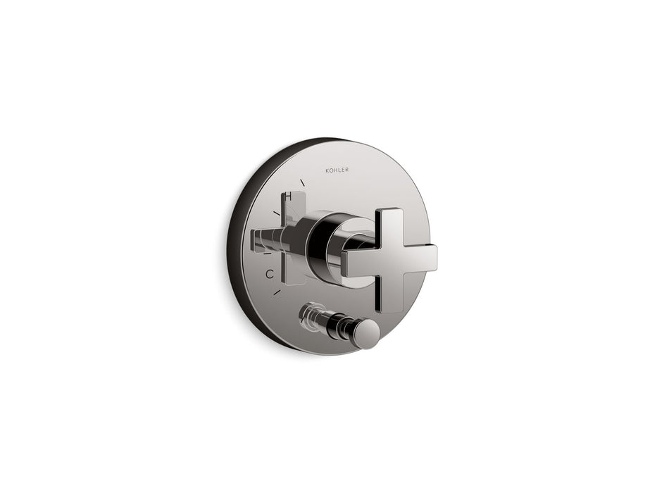 Kohler K-T73117-3 Composed Rite-Temp valve trim with push-button diverter and cross handle
