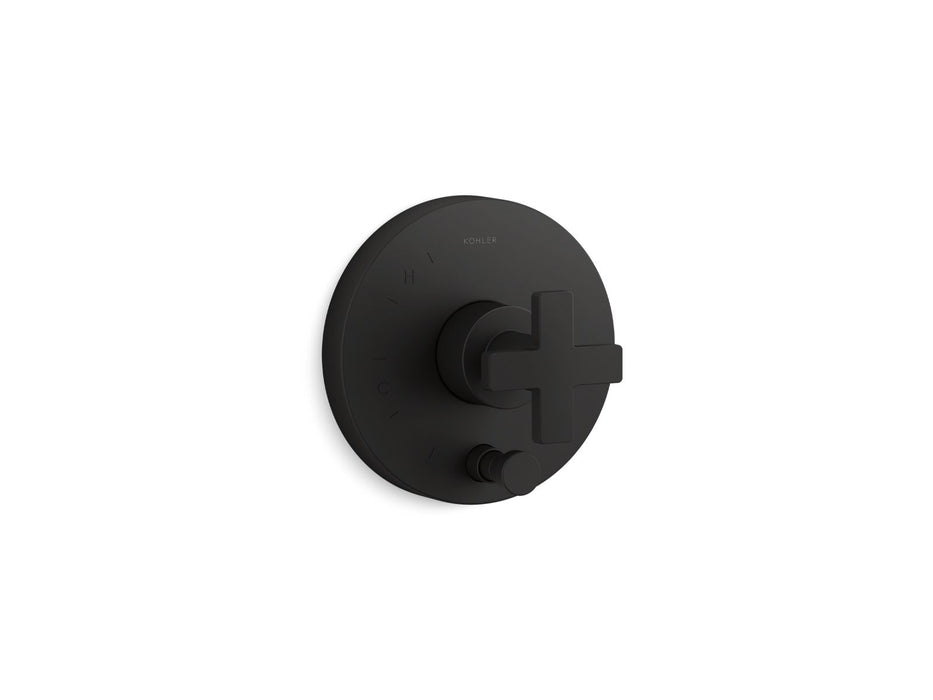 KOHLER K-T73117-3 Composed Rite-Temp valve trim with push-button diverter and cross handle
