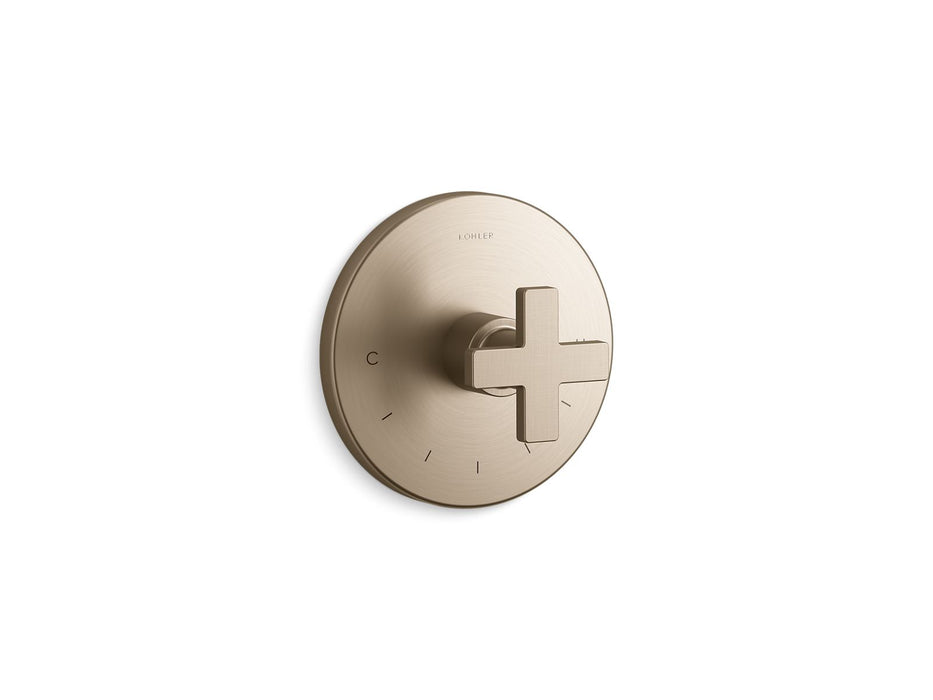 Kohler K-T73133-3 Composed MasterShower temperature control valve trim with cross handle