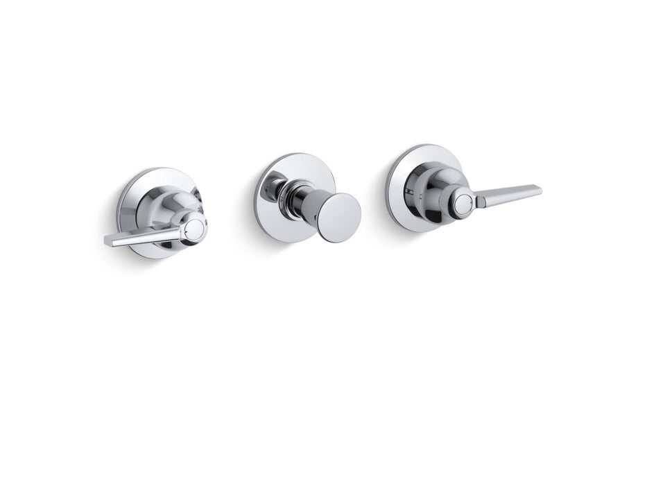 Kohler K-T7751-4 Triton Wall-mount valve trim with push button diverter and lever handles, requires valve